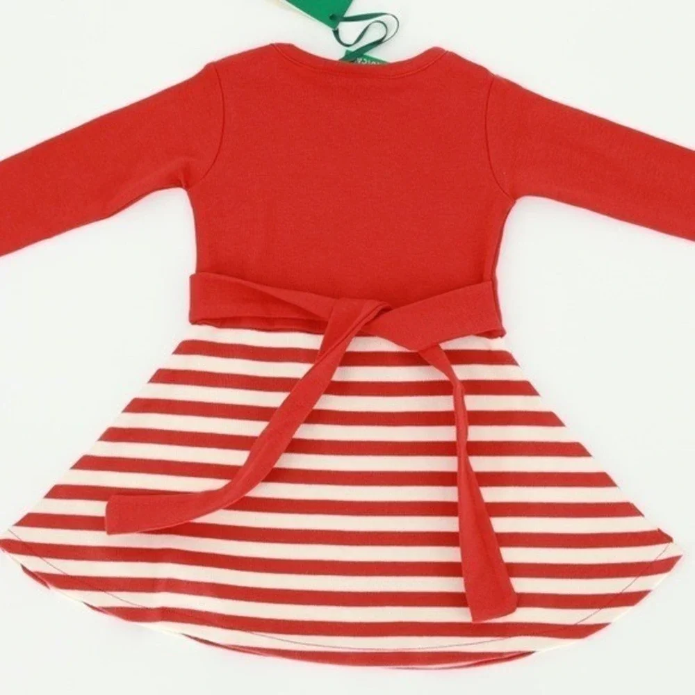LITTLE GEEEN RADICALS Red Little Twirler Dress 9-12 Months 100%‎ Organic Cotton
